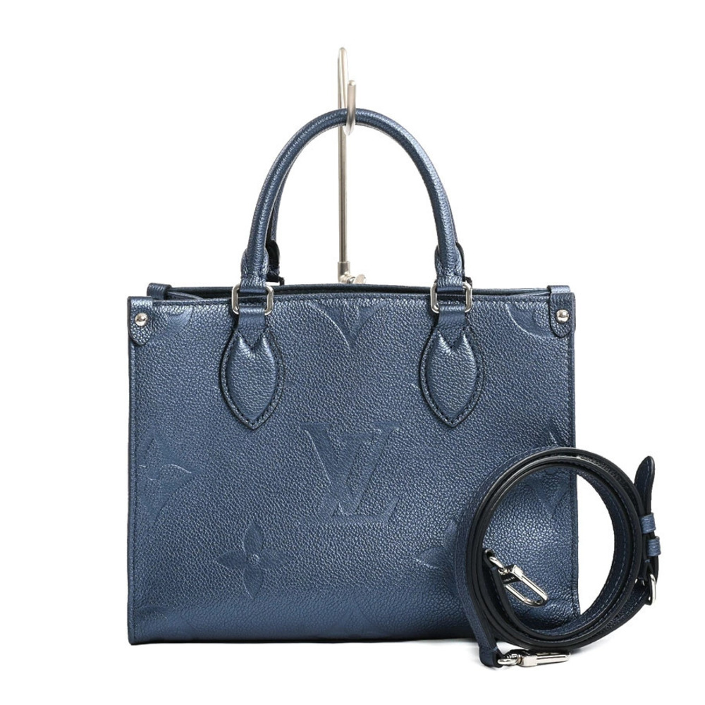 Louis Vuitton OnTheGo Top Handle Bag Leather Blue